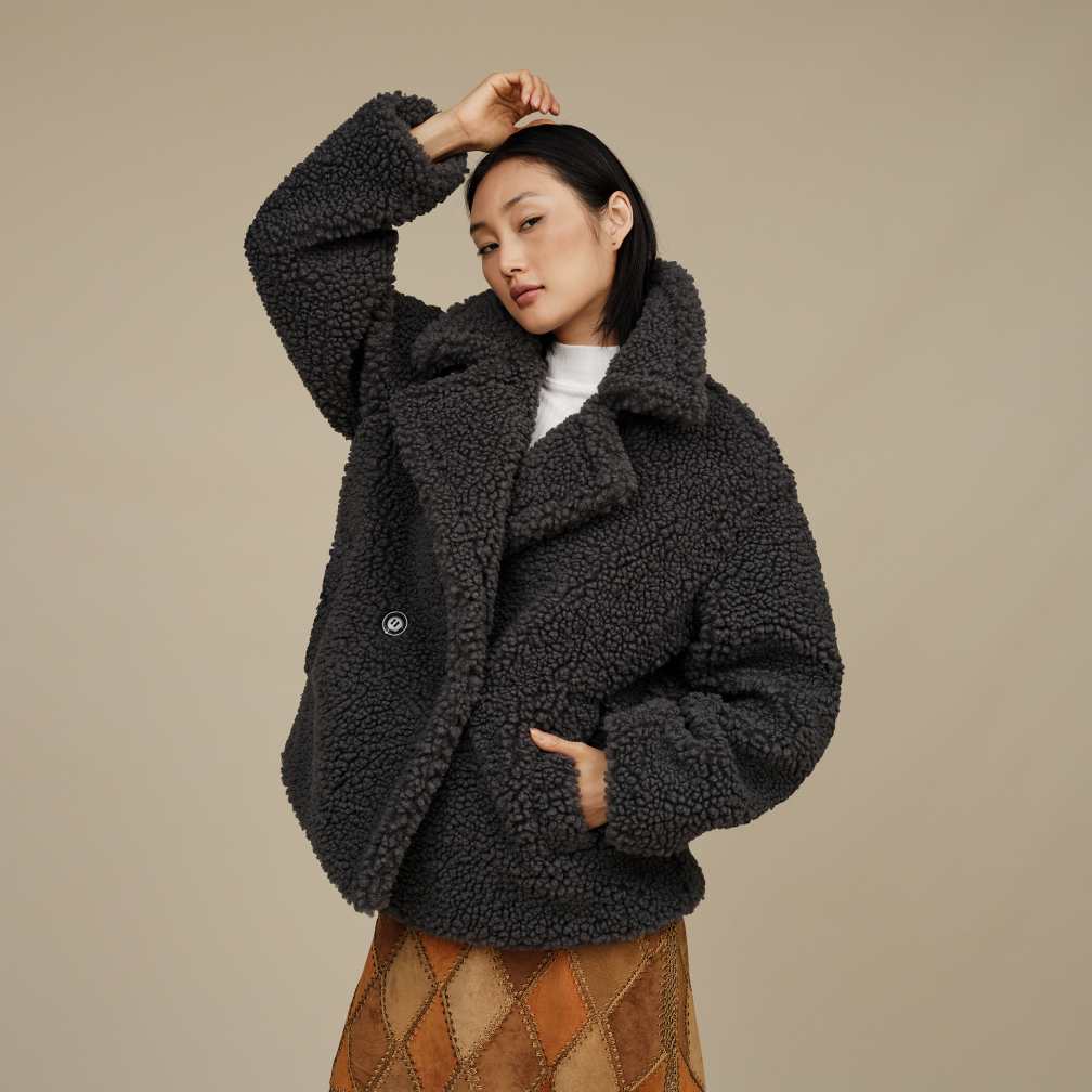 Women s Gertrude Short Teddy Coat UGG