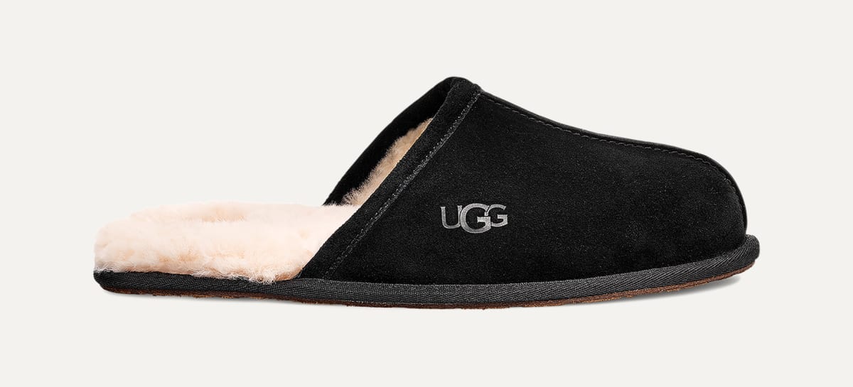 Mens ugg scuff slippers black outlet