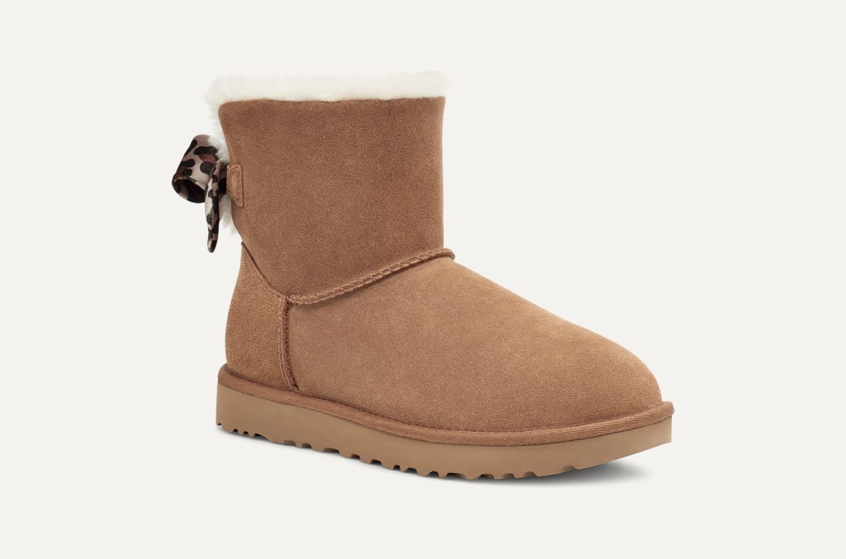 UGG Mini Bailey Bow Velvet Leopard for Women UGG UK