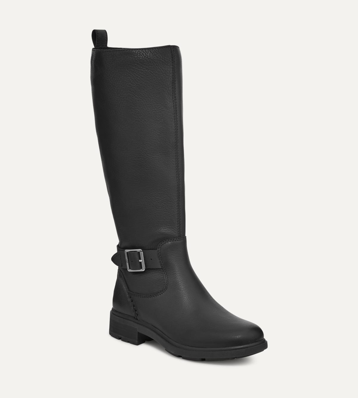 Black leather uggs tall 2025