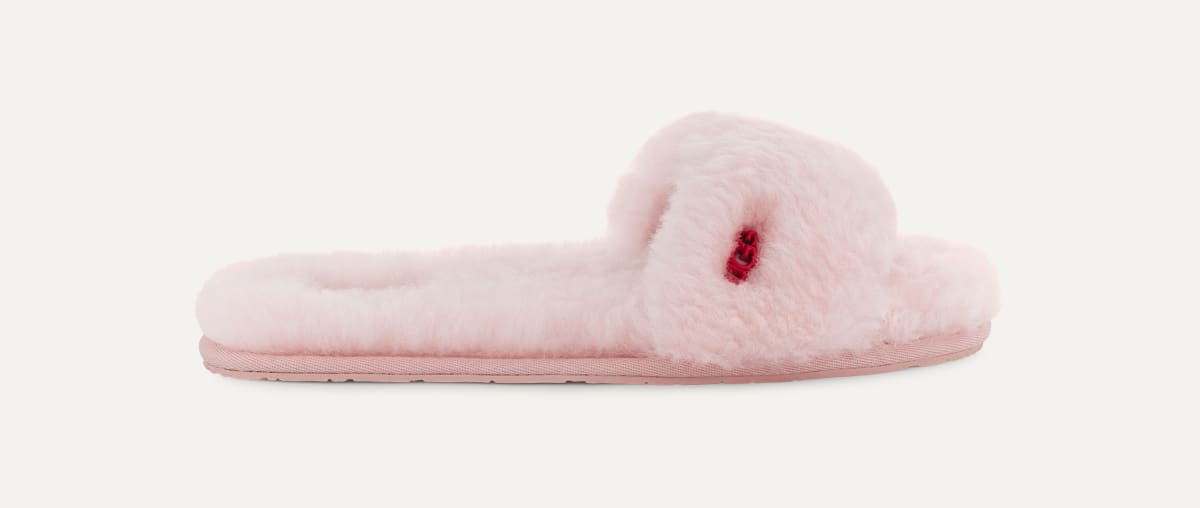 Pink fluffy ugg slippers sale