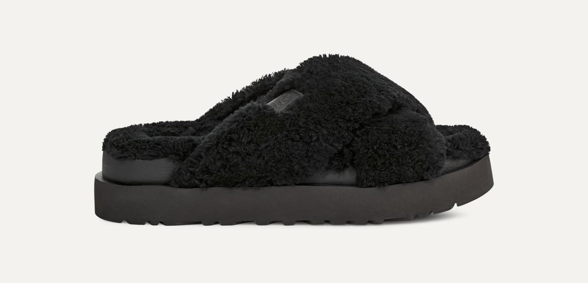 Black fuzzy ugg slippers outlet