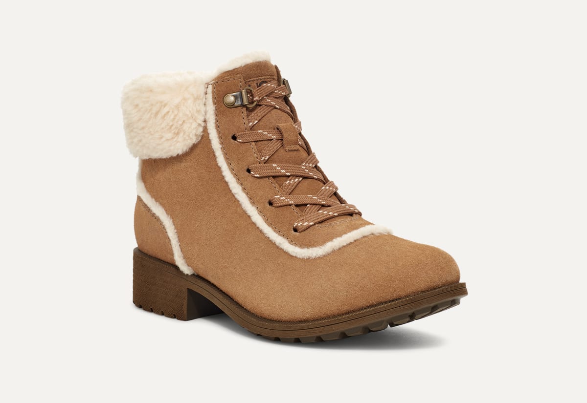 Ugg lace up boots with fur hotsell