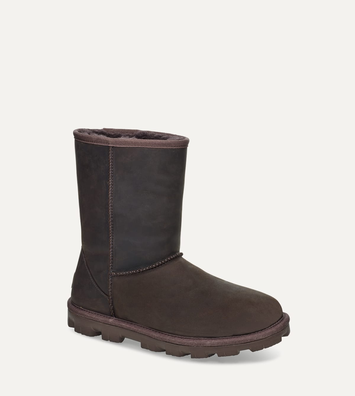 Ugg womens classic short leather boots brownstone new arrivals