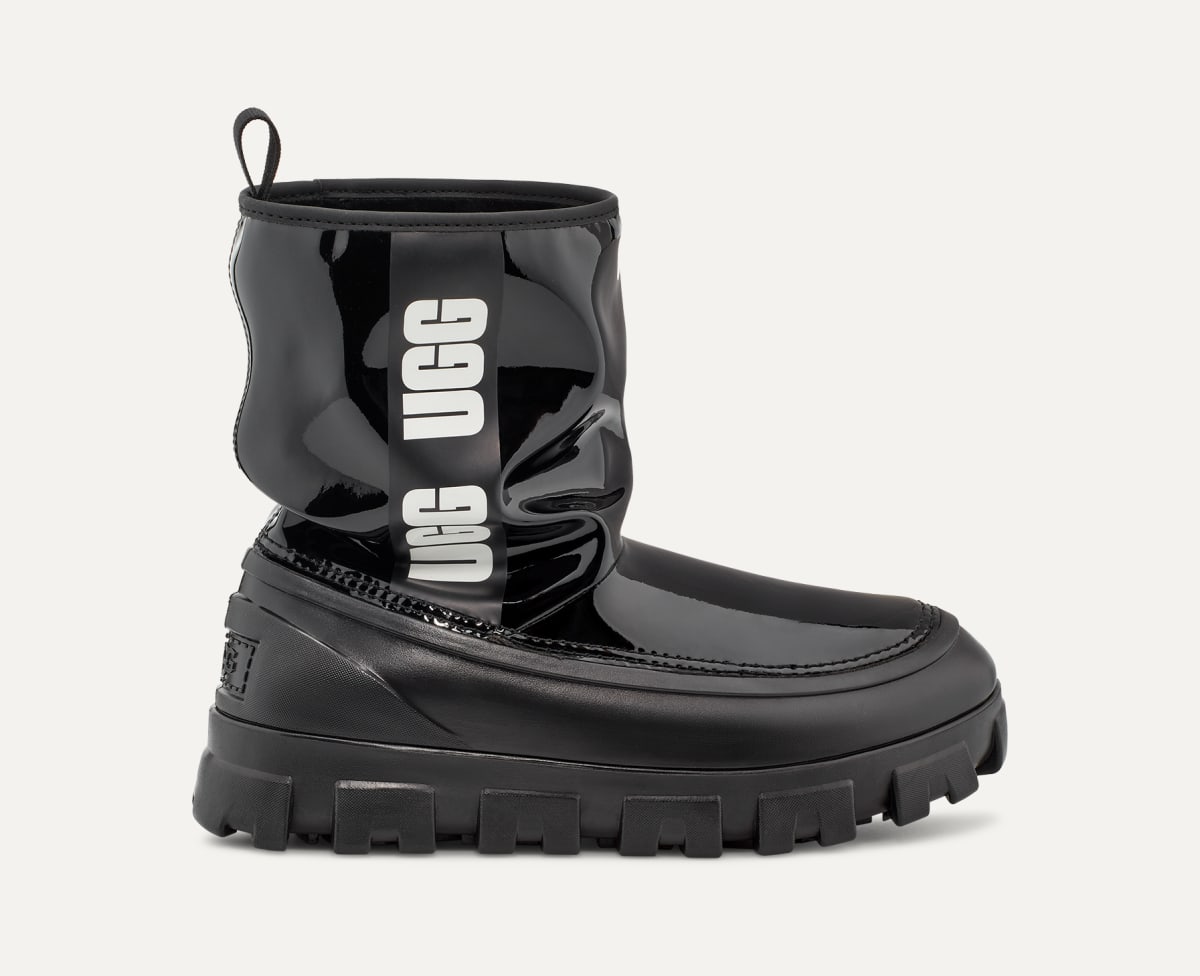 Black shiny uggs discount