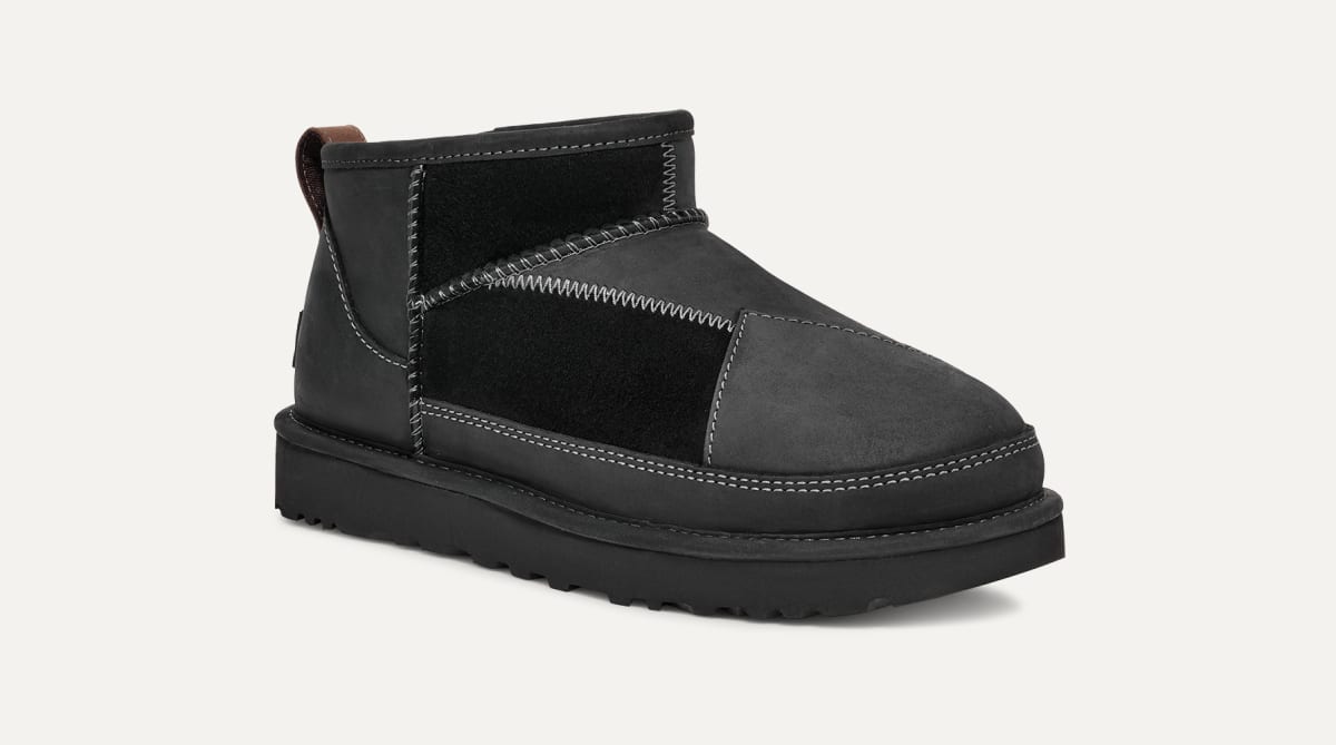 Black leather ugg boots womens cheap