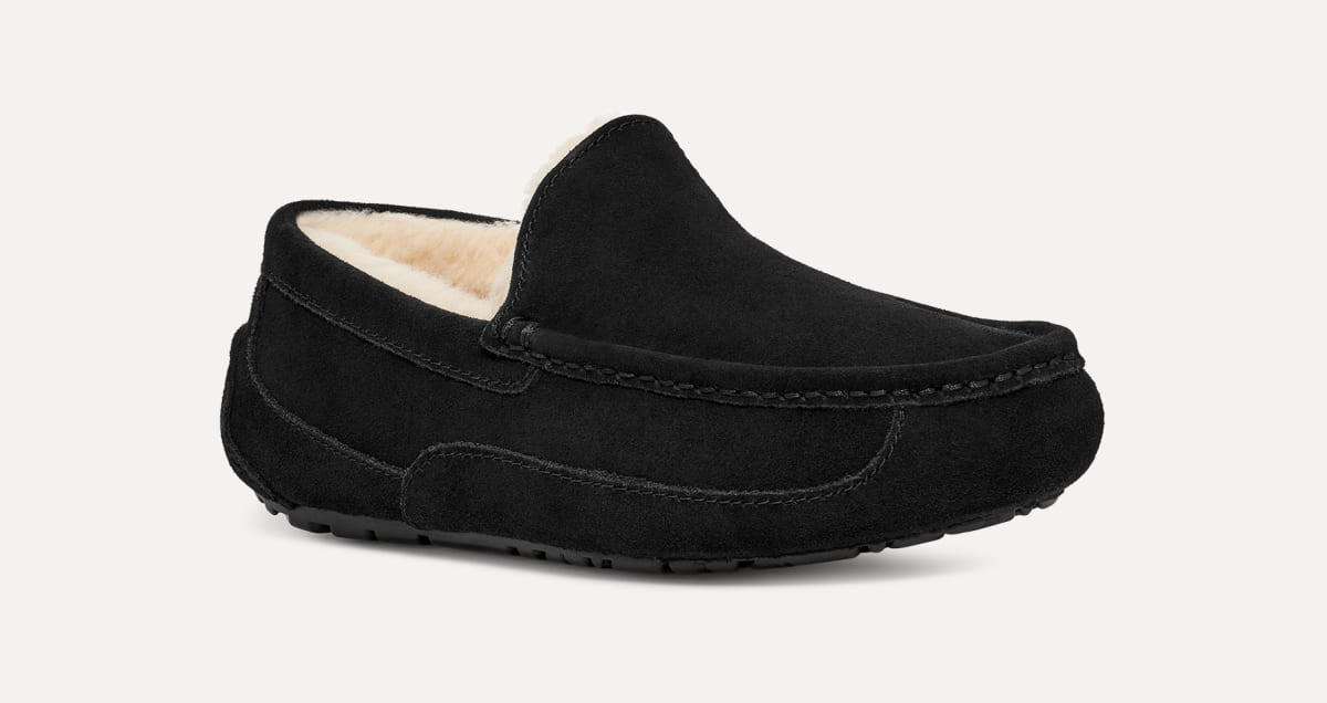 Mens ugg ascot slippers black store