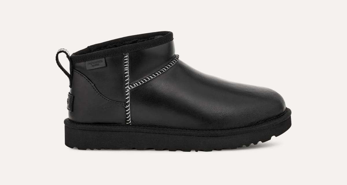 Black leather ugg boots uk discount