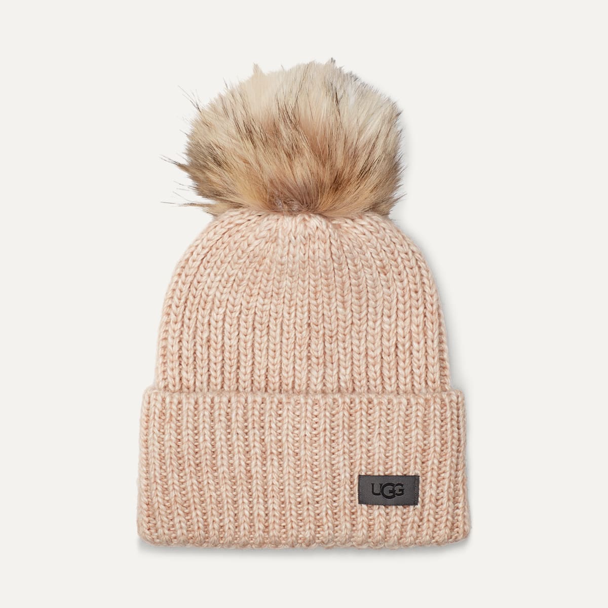 Ugg beanie with fur pom cheap