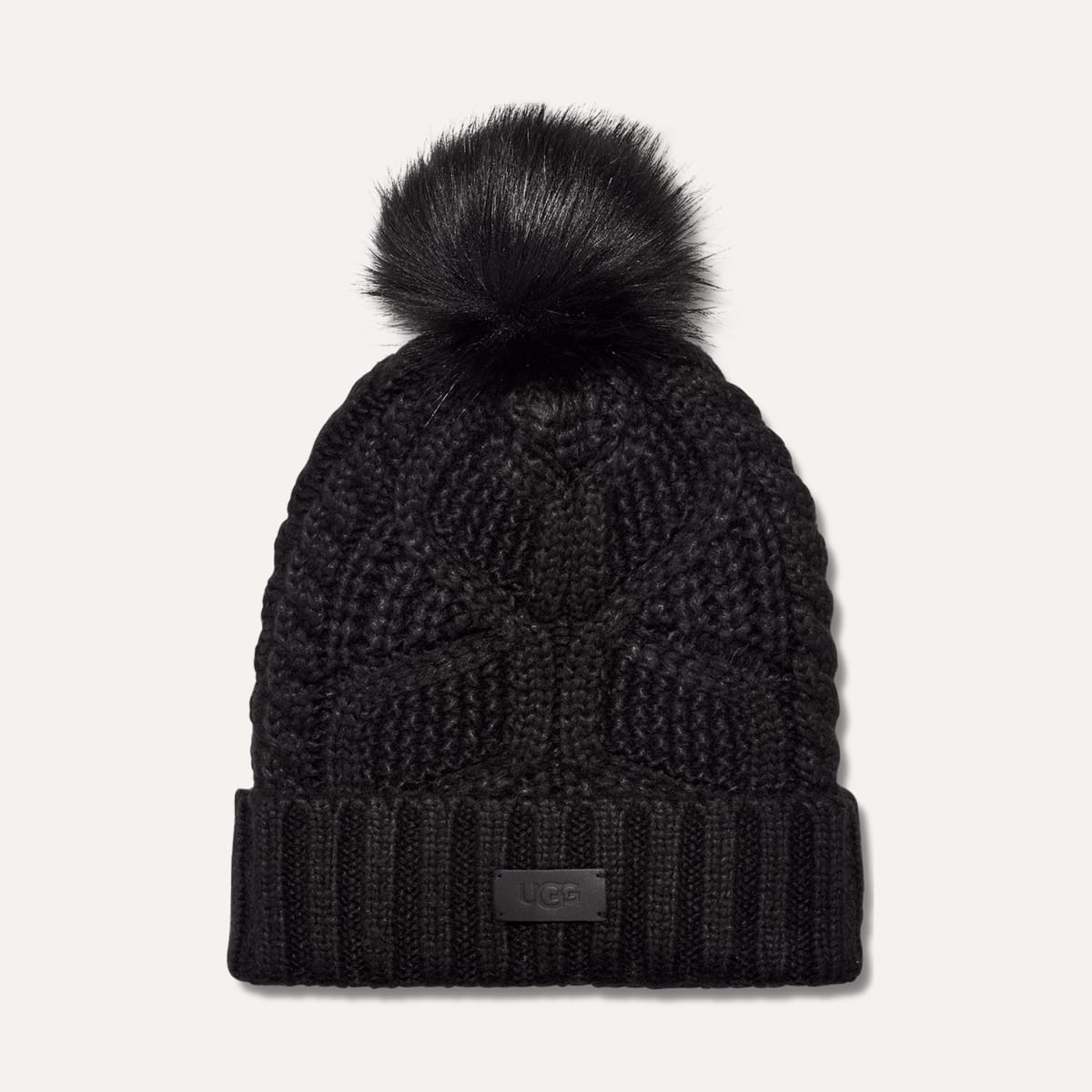 Ugg cable knit pom beanie top