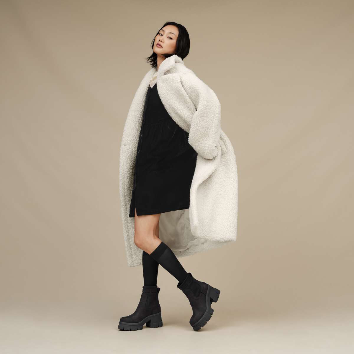 Quiz white teddy coat hot sale