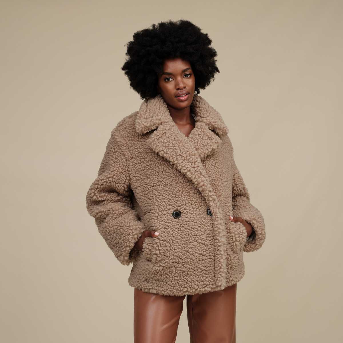 Short teddy coats deals