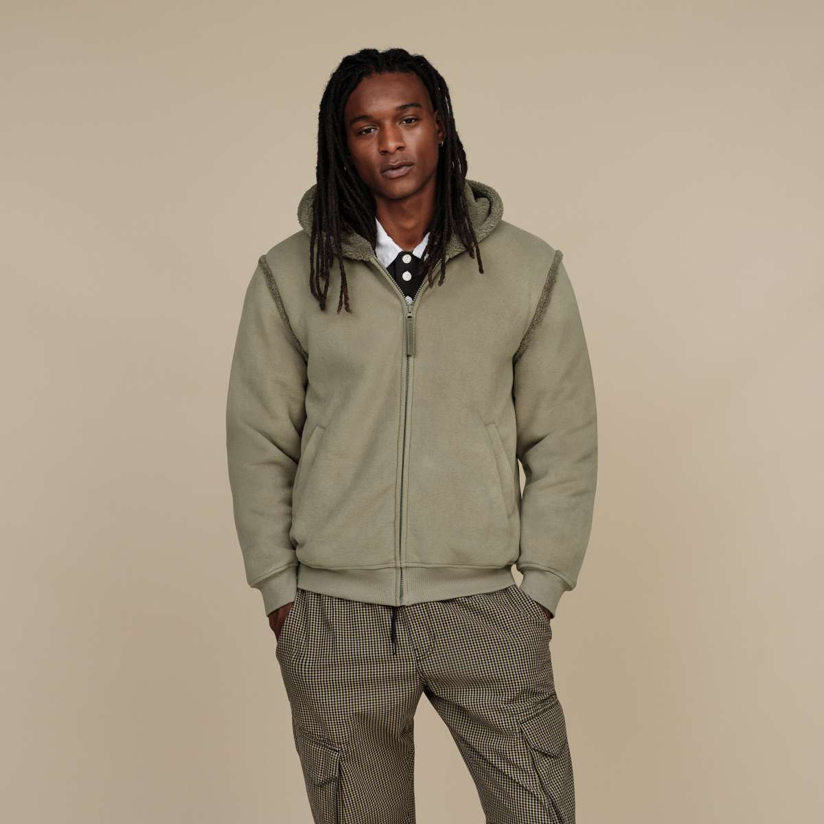 Fleece trui met rits shop