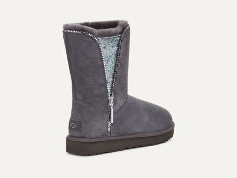 Grey ugg boots with zipper best sale