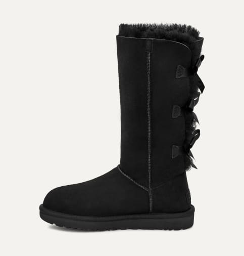 Black leather uggs tall deals