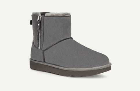 Grey uggs with zipper cheap