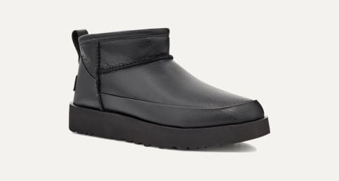 Black leather ugg boots womens outlet