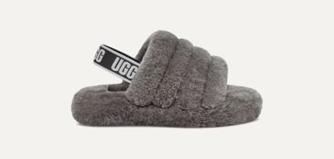 Ugg fluff yeah slippers black hot sale
