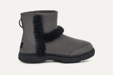 Gray uggs with fur top