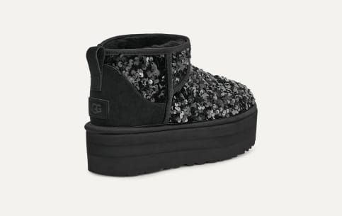 Black sequin boots womens clearance