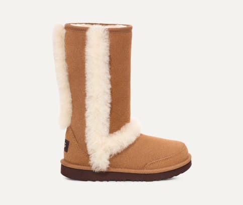 Tall furry ugg boots top