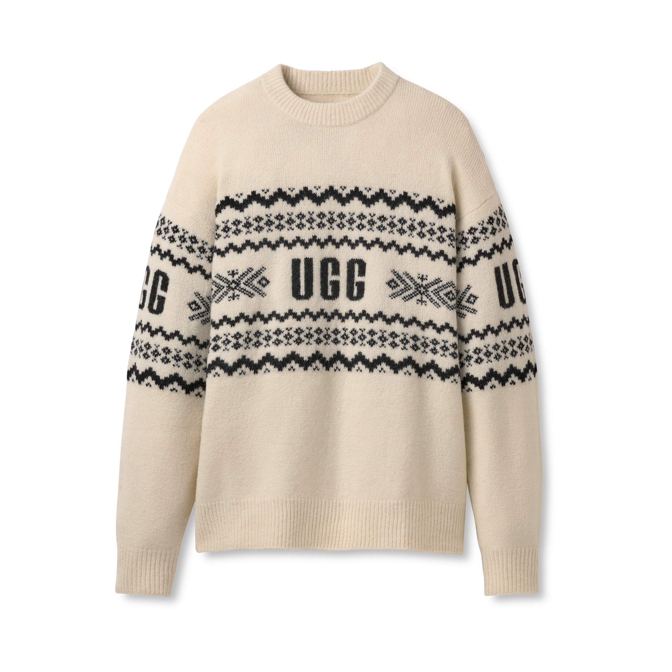 激レア♡UGG(アグ)ロゴ刺繍ニットセーター　ホワイト×グリーン UGG(アグ) ニット・セーター(レディース) - 海外通販のBUYMA