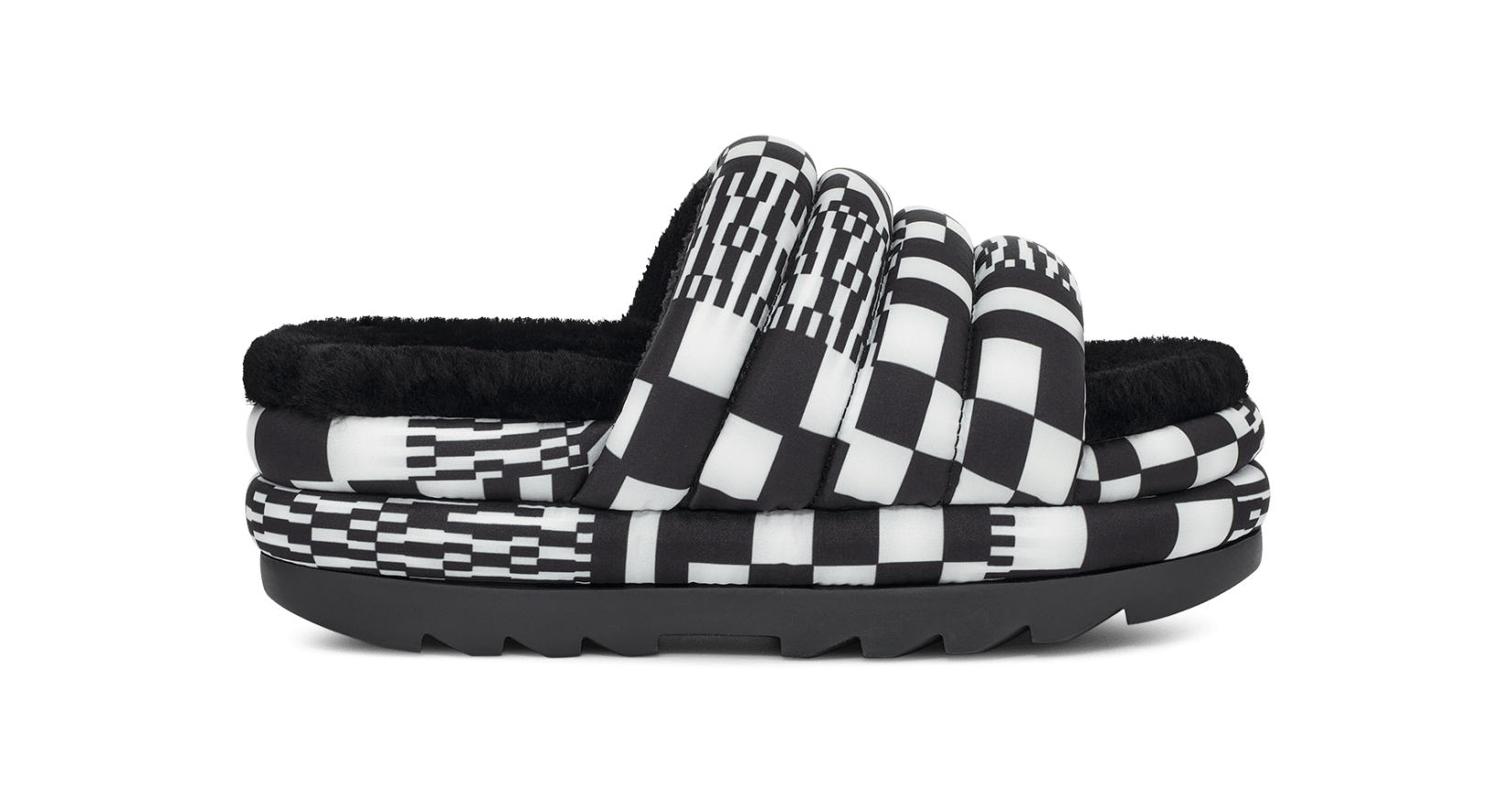 Black and online white checkered slides