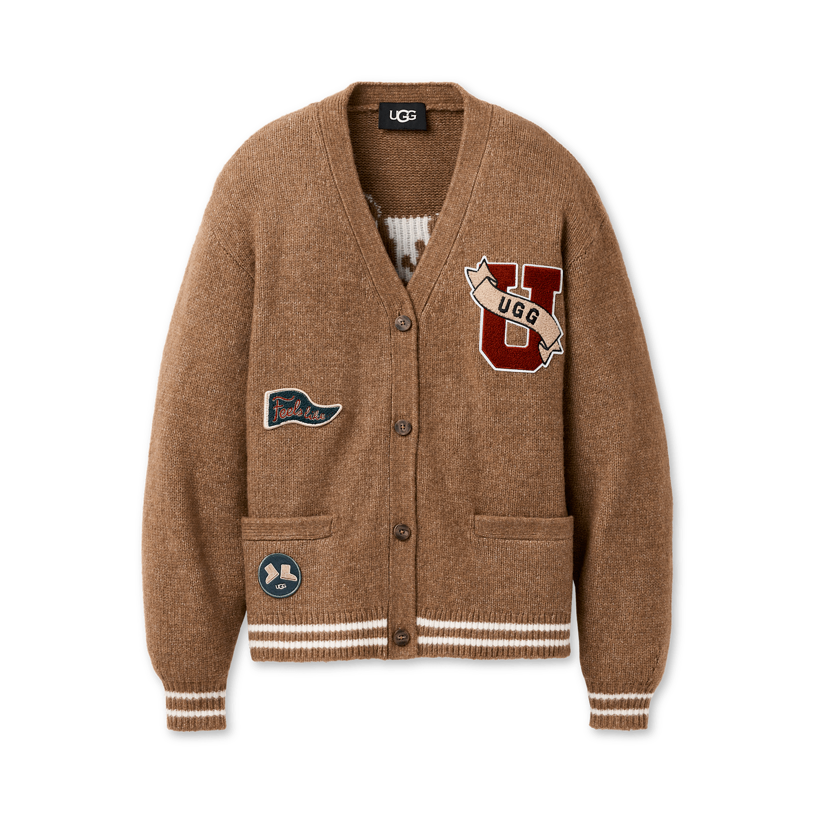 茶 クラッシック レトロ カーディガン M UGG® 公式【 UGG レトロ カーディガン|UGG Retro Cardigan| 1180597