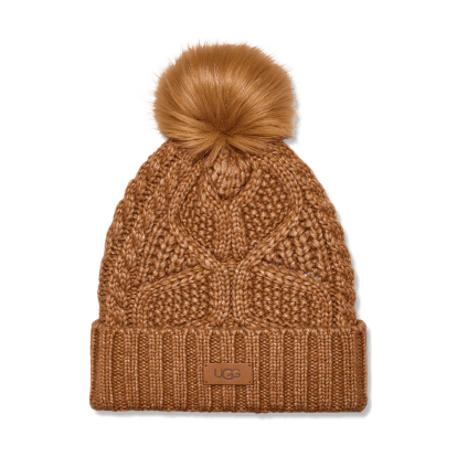 Cable Beanie With Pom