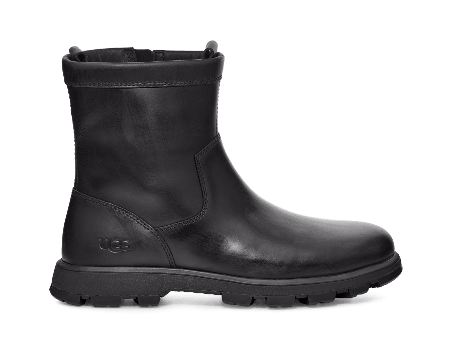 Mens black online leather ugg boots