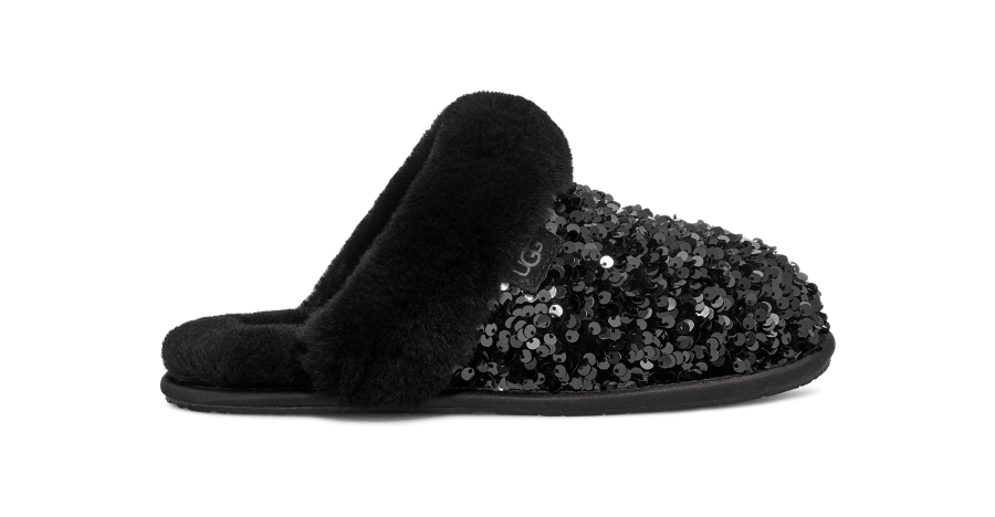 Ugg slippers 2025 black glitter