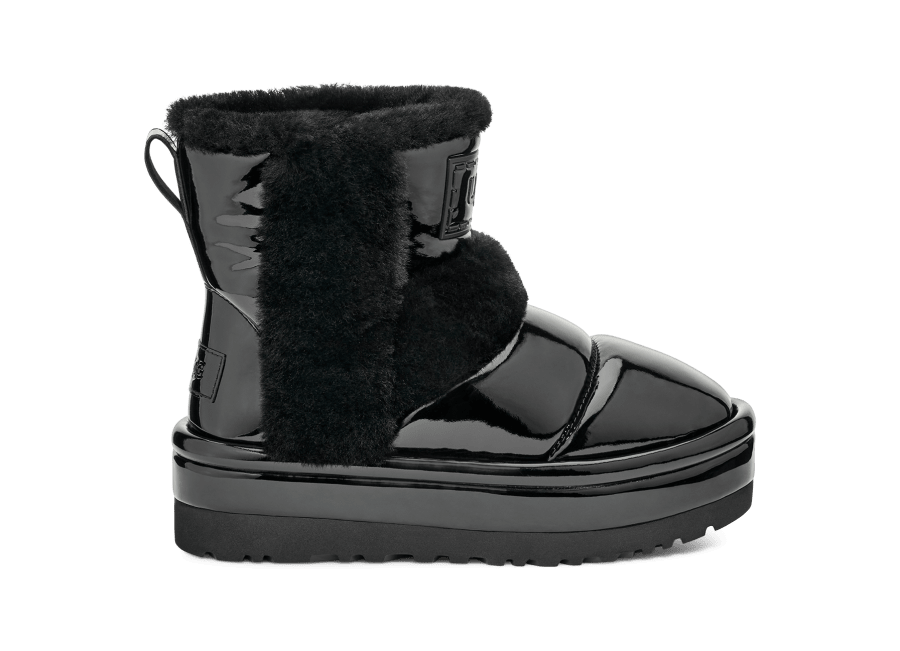 Shiny black uggs deals