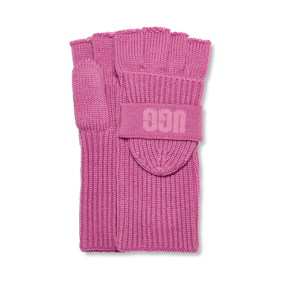 UGG Knit Logo Strap Glove　ピンク UGG® 公式【 ニット ロゴ ストラップ グローブ|Knit Logo Strap Glove