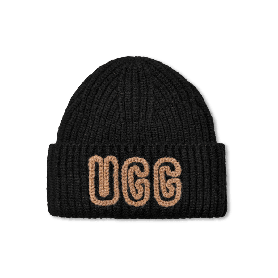 【正規品】UGG ニット帽　ビーニー　黒 UGG】ニット帽 レディース ニットキャップ ニット ビーニー (UGG