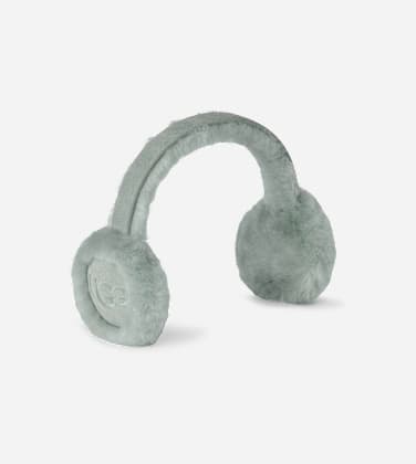 UGG Cache-oreilles à logo brodé in Grey Mist, Taille O/S, Shearling
