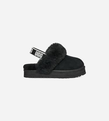 Chausson Funkette pour Grand Enfant in Black, Taille 35, Daim