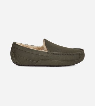 Ascot Chaussons pour Homme in Green, Taille 44, Daim