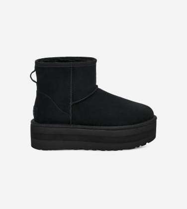 Botte UGG Classic Mini à plateforme pour Femme in Black, Taille 43, Daim
