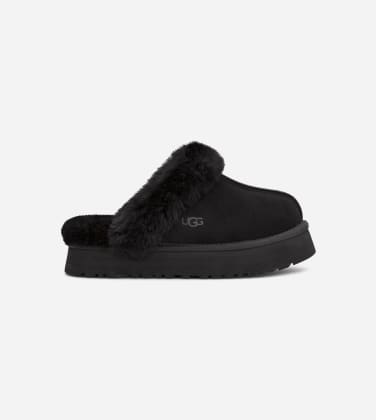 Chausson UGG Disquette pour Femme in Black, Taille 36, Daim