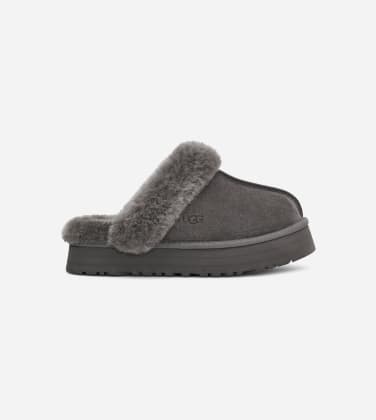 Chausson UGG Disquette pour Femme in Black, Taille 43, Daim