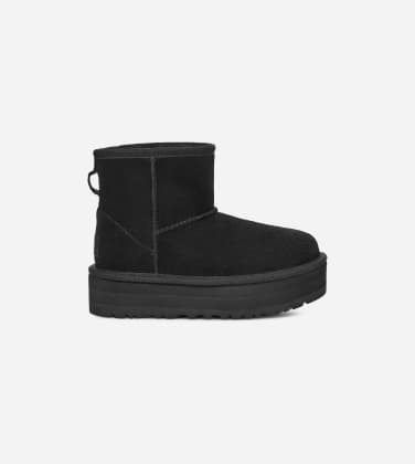 Botte Classic Mini Platform pour Grand Enfant in Black, Taille 32.5, Daim