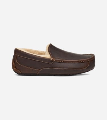 Chausson UGG Ascot pour Homme in Brown, Taille 48.5, Cuir