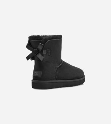 Botte UGG Mini Bailey Bow II pour Femme in Black, Taille 41, Daim