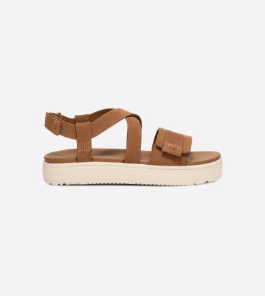 Sandale UGG à bride cheville Zayne II pour Femme in Brown, Taille 40, Nubuck/Daim