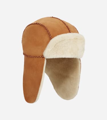 Chapka en peau de mouton in Brown, Taille 2/4 YRS, Shearling