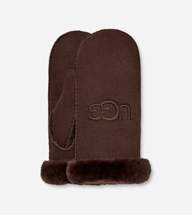 Gant à logo brodé en peau de mouton retournée UGG pour Femme in Brown, Taille S/M, Shearling