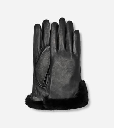 Gant avec aération en cuir et peau de mouton UGG pour Femme in Black, Taille L