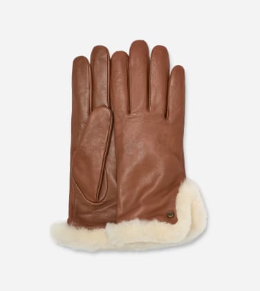 Gant avec aération en cuir et peau de mouton UGG pour Femme in Brown, Taille S
