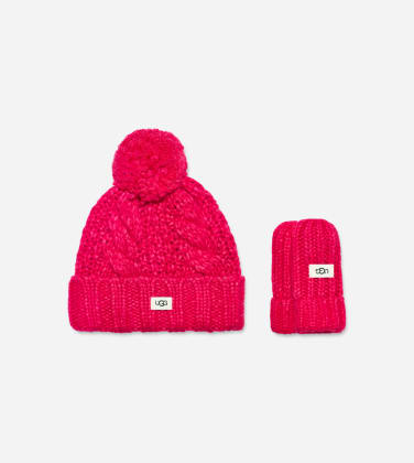Ensemble en maille enfant in Cerise, Taille O/S