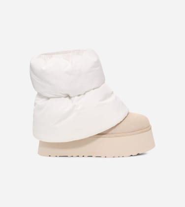 Botte matelassée Classic Mini Dipper pour Femme in White/Ceramic, Taille 40, Daim